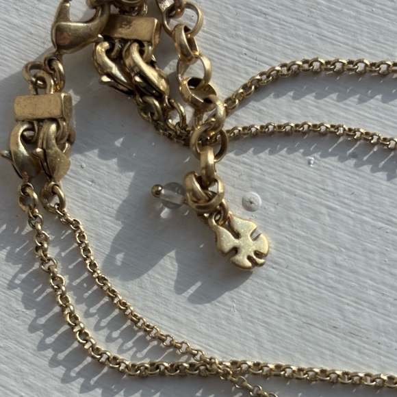 Lucky Brand Gold Tone 2 Layer Necklace Animal Cheetah Print - Picture 3 of 6